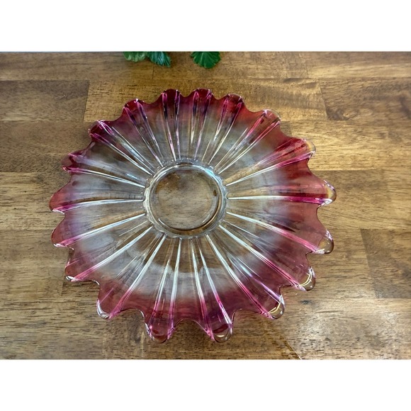 Vintage Federal Glass Celestial Marigold Purple Pressed Glass Charger Plate - Picture 9 of 10